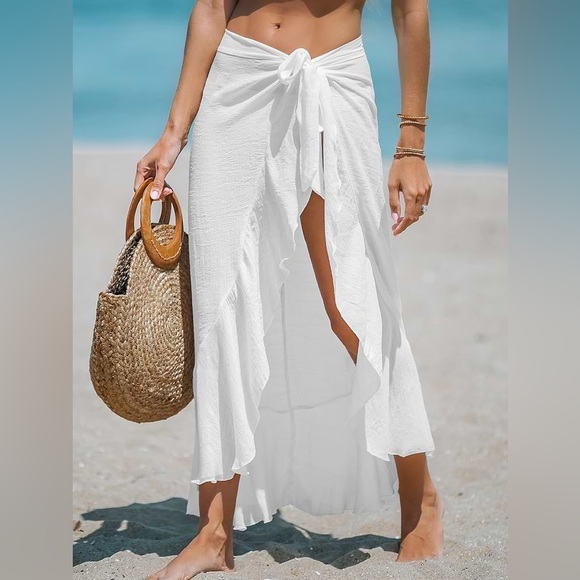 Cupshe Sheer Ruffled Maxi Sarong - Picture 2 of 5